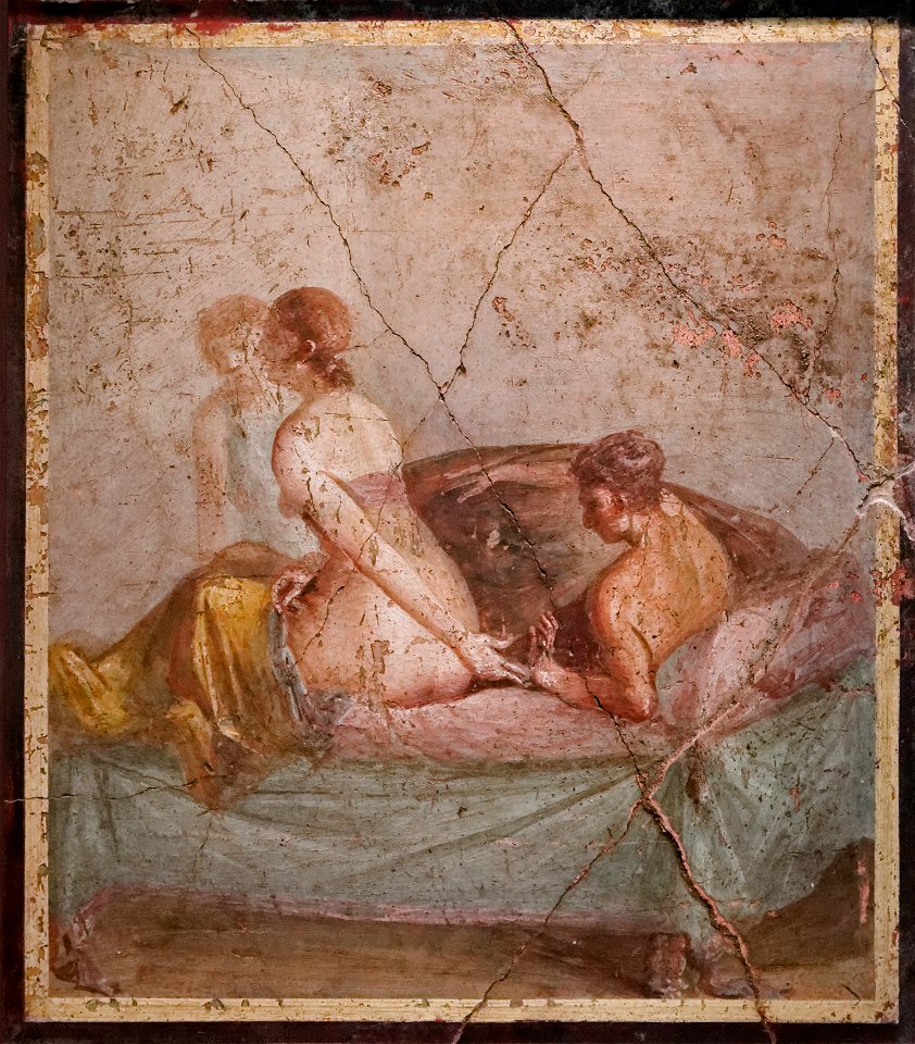 Erotic scene Pompeii MAN Napoli Inv110569