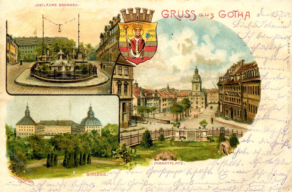 Erwin Spindler Ansichtskarte Gotha-Schloß