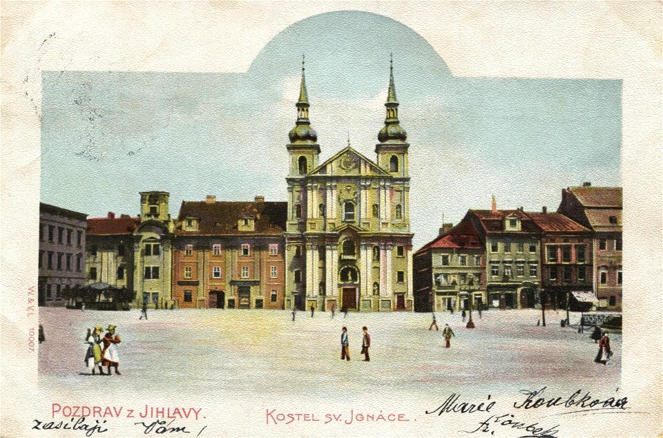 Erwin Spindler Ansichtskarte Iglau-Kirche-Tschechisch