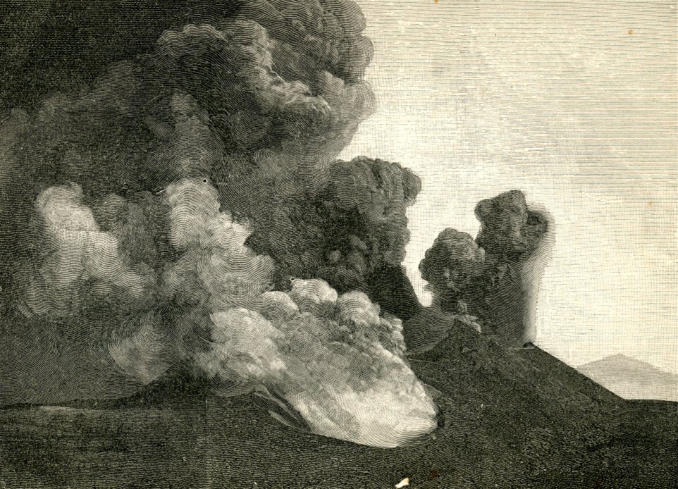 Eruzione dell’Etna 1892 crateri principali visti da nord