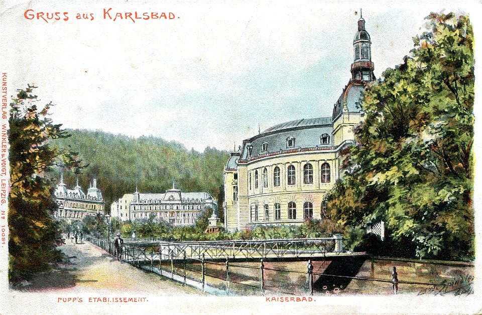 Erwin Spindler Ansichtskarte Karlsbad-Pupp's Etablissement