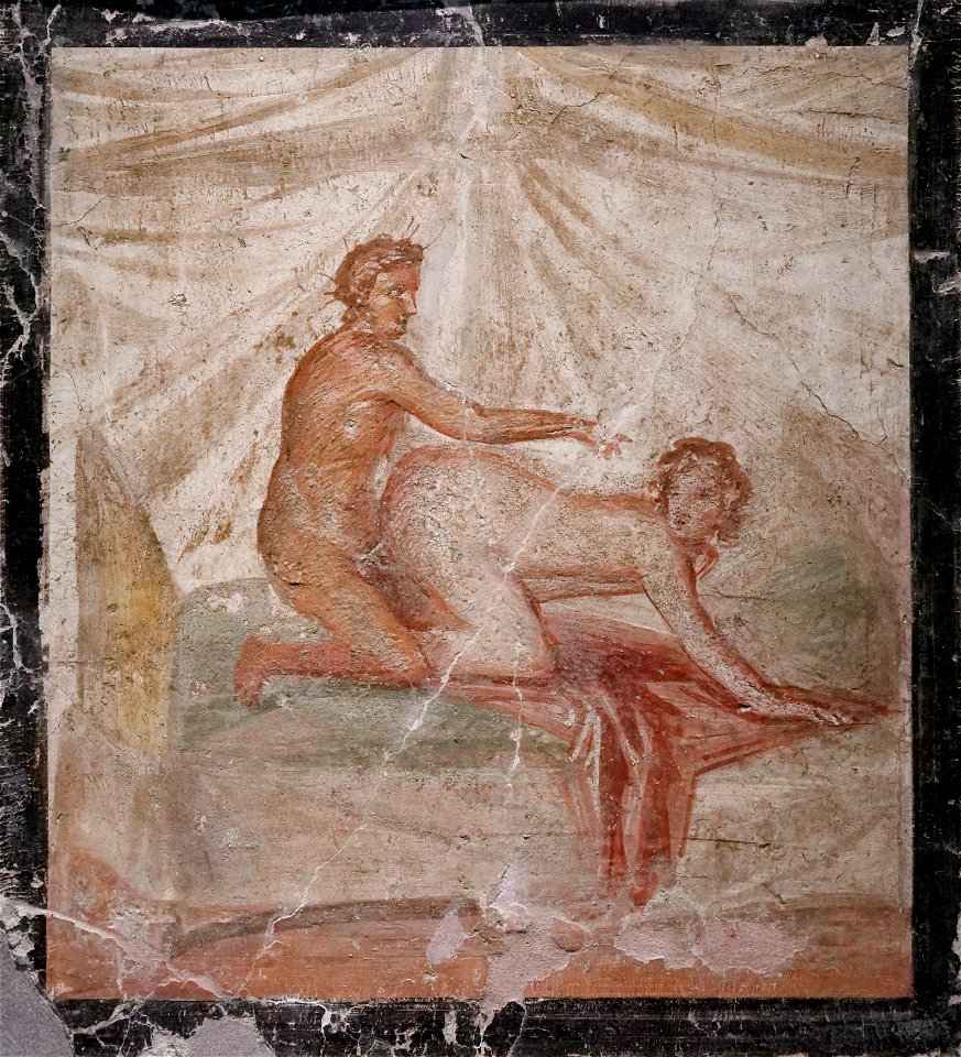 Erotic scene Pompeii MAN Napoli Inv27696