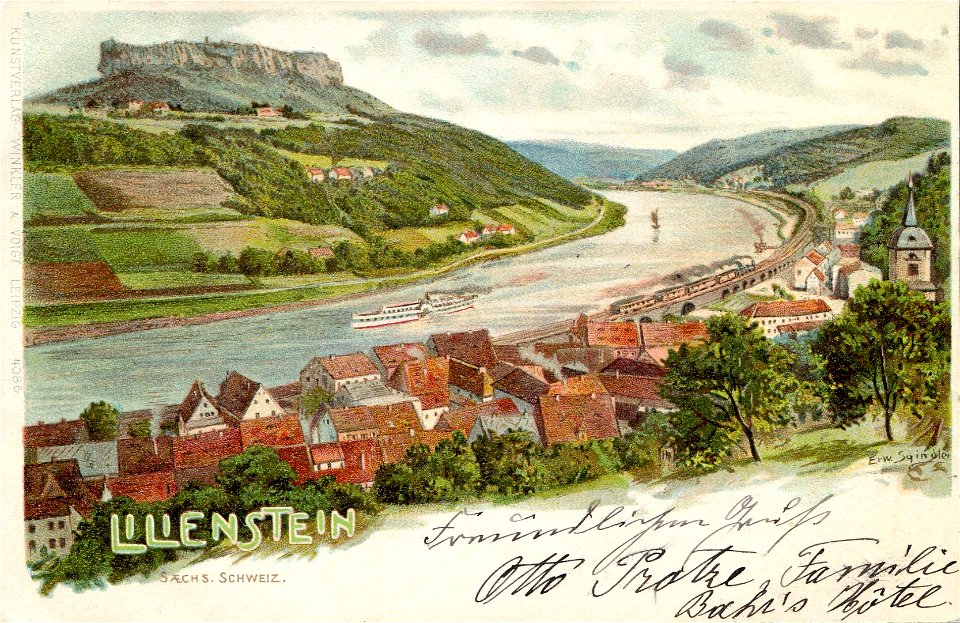 Erwin Spindler Ansichtskarte Lilienstein