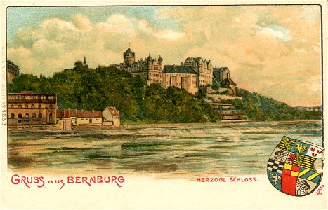 Erwin Spindler Ansichtskarte Bernburg-Wappen