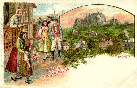 Erwin Spindler Ansichtskarte Marburg-Leute