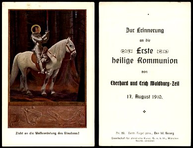 Erstkommunion Erich und Eberhard Waldburg-Zeil mit Fugel St Georg