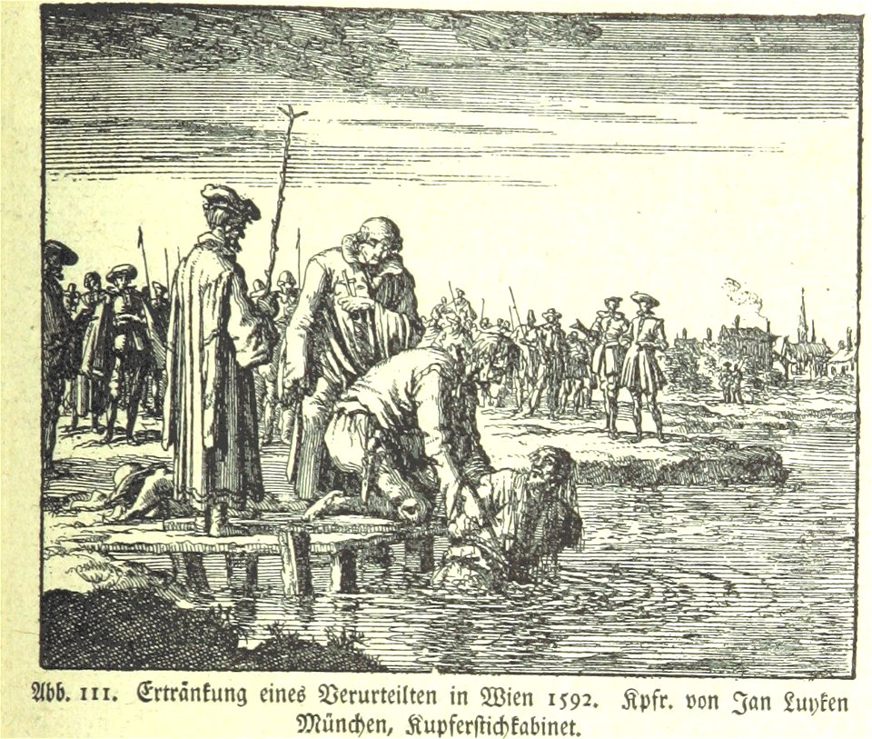 Ertränkunge eines Verurteilten in Wien 1592