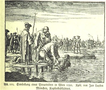 Ertränkunge eines Verurteilten in Wien 1592
