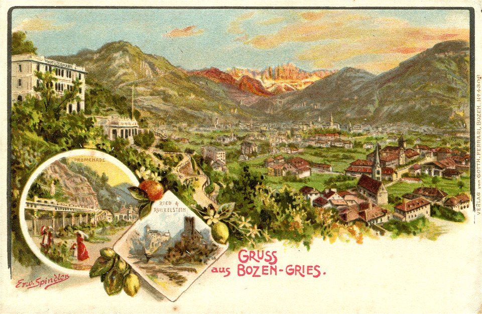 Erwin Spindler Ansichtskarte Bozen-Gries