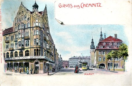 Erwin Spindler Ansichtskarte Chemnitz-Markt 2