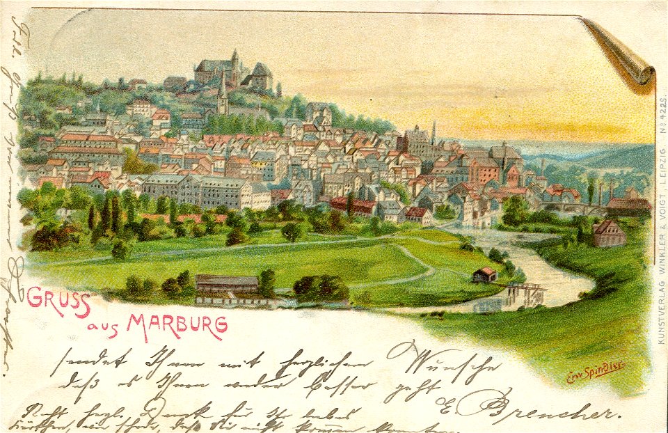 Erwin Spindler Ansichtskarte Marburg