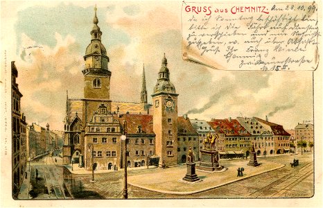 Erwin Spindler Ansichtskarte Chemnitz-Rathaus