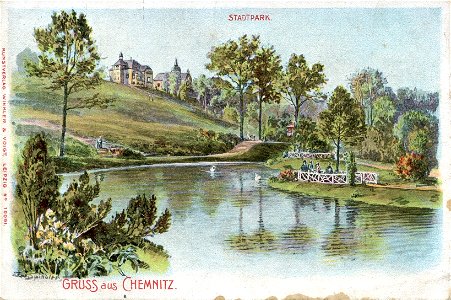 Erwin Spindler Ansichtskarte Chemnitz-Stadtpark 2
