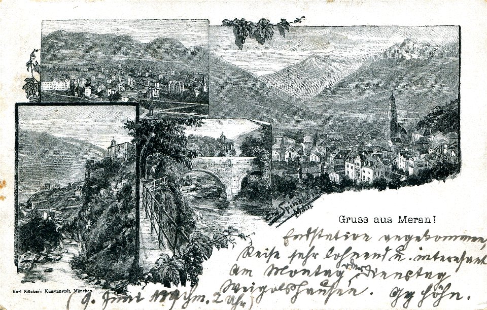 Erwin Spindler Ansichtskarte Meran-1893