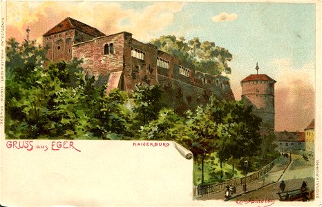 Erwin Spindler Ansichtskarte Eger-Kaiserburg