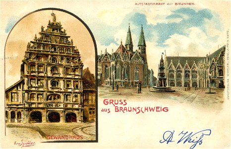 Erwin Spindler Ansichtskarte Braunschweig-Gewandhaus
