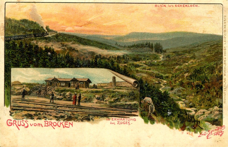 Erwin Spindler Ansichtskarte Brocken-Eckerloch