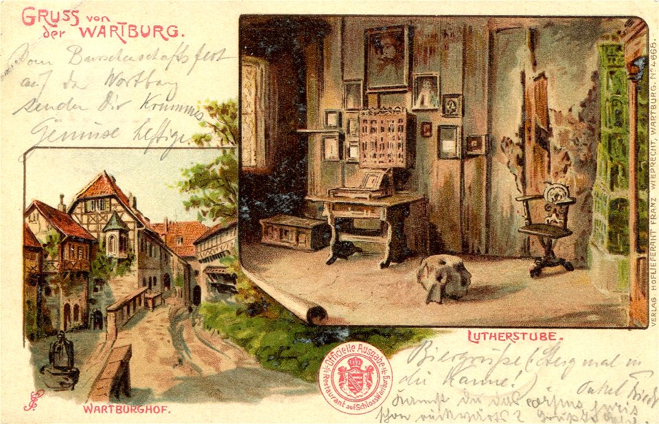 Erwin Spindler Ansichtskarte Eisenach-Wartburg-Lutherstube