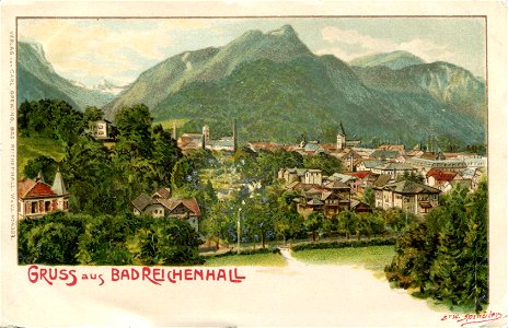 Erwin Spindler Ansichtskarte Reichenhall Bad-Panorama 2