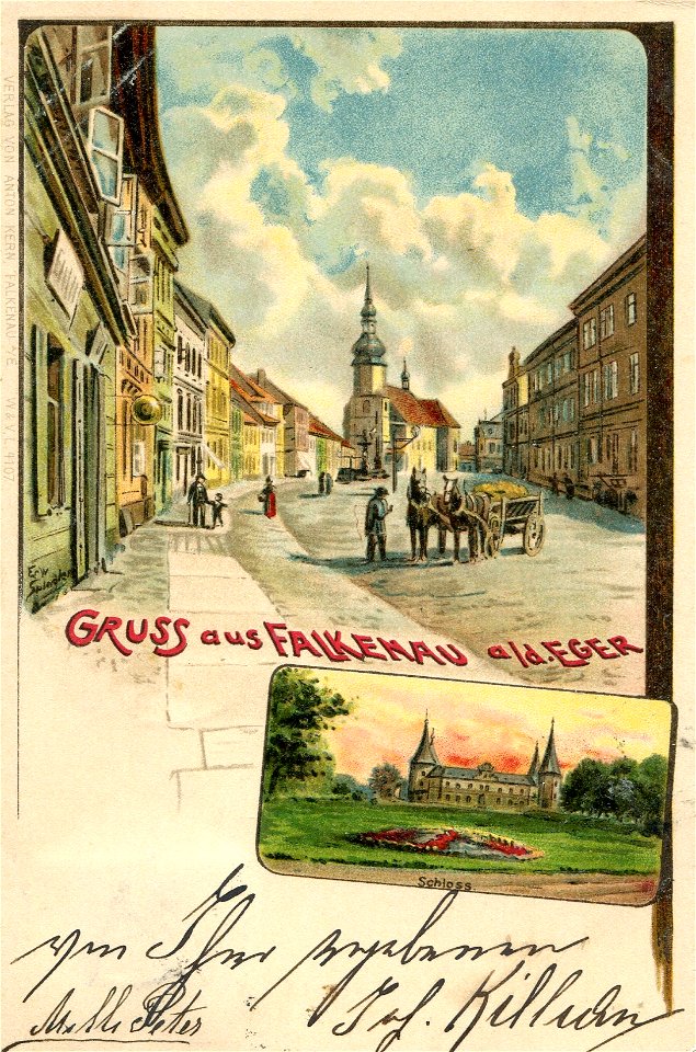 Erwin Spindler Ansichtskarte Falkenau