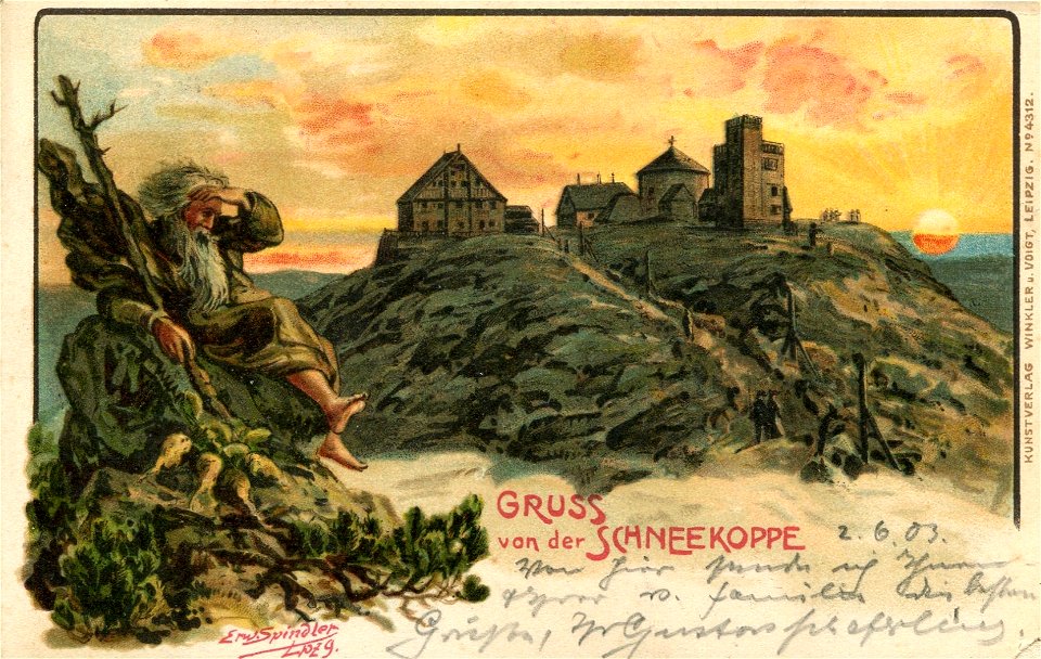 Erwin Spindler Ansichtskarte Schneekoppe