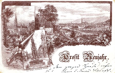 Erwin Spindler Ansichtskarte Freiburg 2. Free illustration for personal and commercial use.