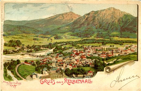 Erwin Spindler Ansichtskarte Reichenhall-Panorama