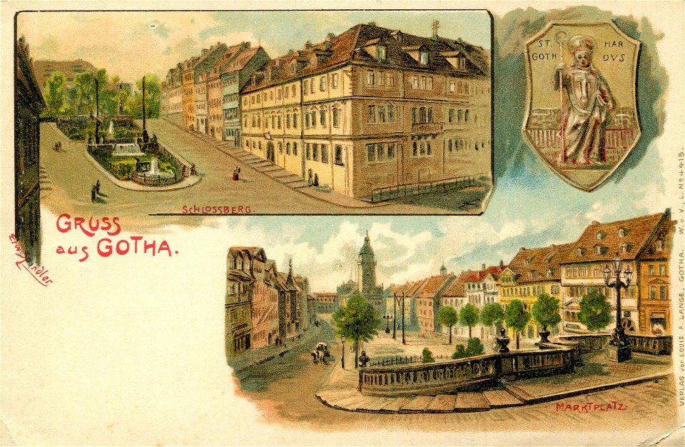 Erwin Spindler Ansichtskarte Gotha-Schlossberg