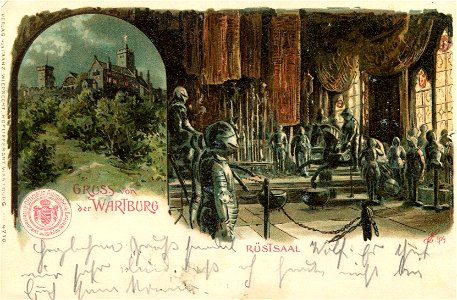 Erwin Spindler Ansichtskarte Eisenach-Wartburg-Rüstsaal