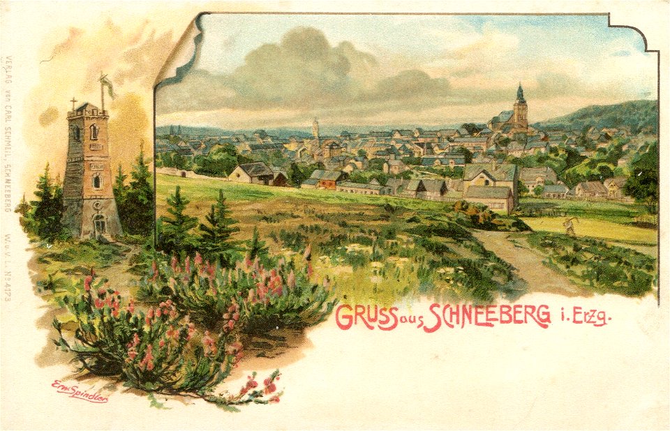 Erwin Spindler Ansichtskarte Schneeberg