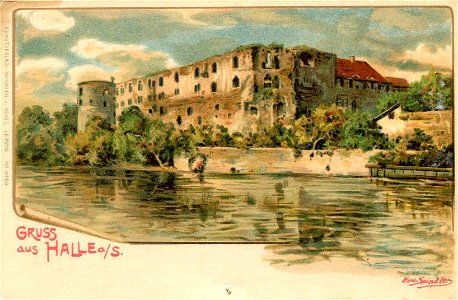 Erwin Spindler Ansichtskarte Halle-Moritzburg2