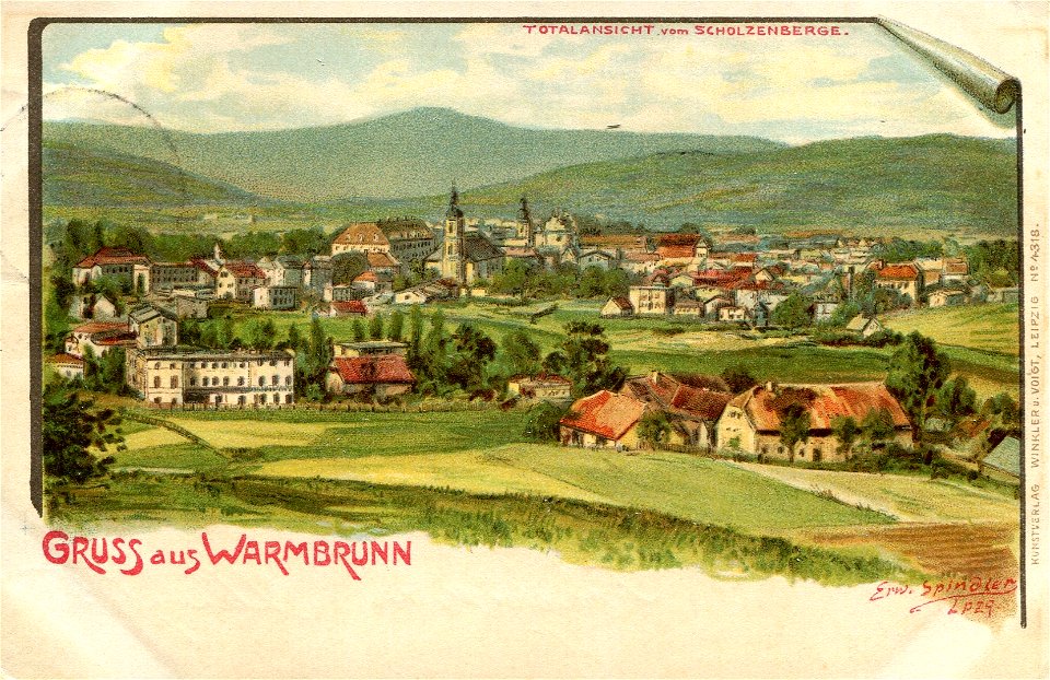 Erwin Spindler Ansichtskarte Warmbrunn