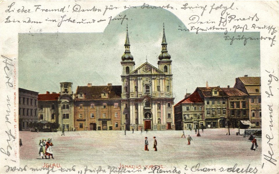 Erwin Spindler Ansichtskarte Iglau-Kirche