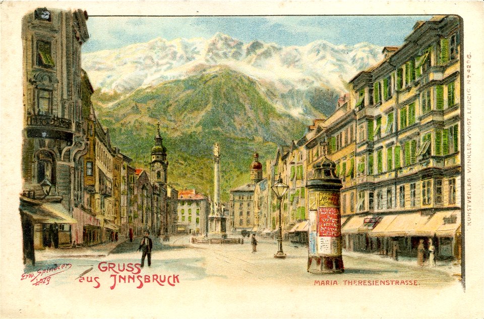 Erwin Spindler Ansichtskarte Innsbruck-Theresienstr