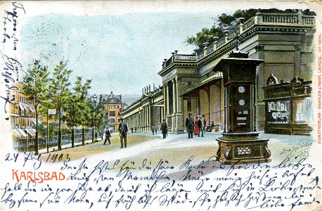 Erwin Spindler Ansichtskarte Karlsbad-Promenade