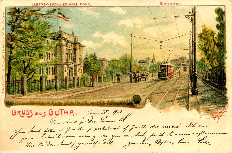 Erwin Spindler Ansichtskarte Gotha-Versicherungsbank