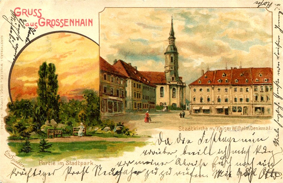 Erwin Spindler Ansichtskarte Großenhain-Stadtpark
