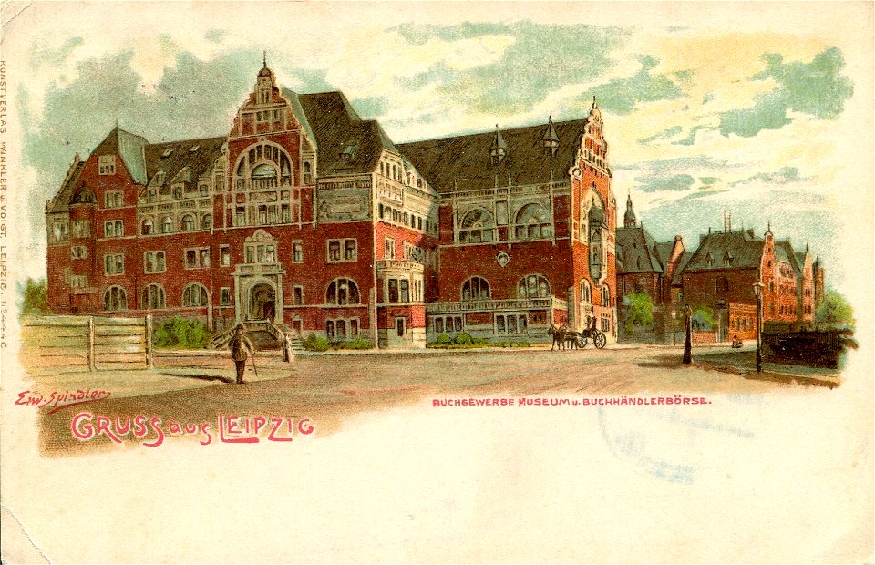 Erwin Spindler Ansichtskarte Leipzig-Buchhändlerhaus
