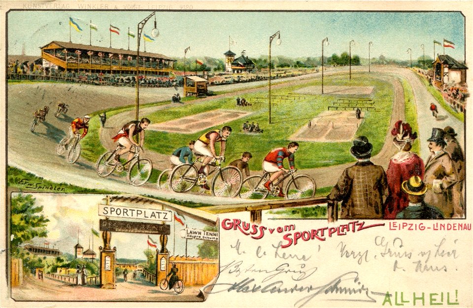 Erwin Spindler Ansichtskarte Leipzig-Sportplatz