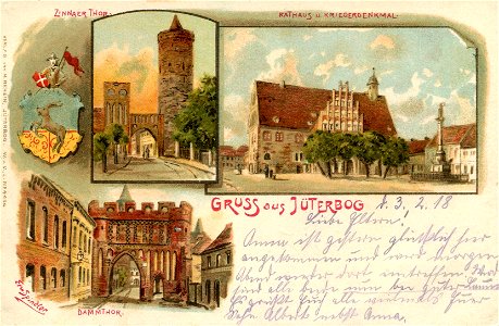 Erwin Spindler Ansichtskarte Jüterbog. Free illustration for personal and commercial use.