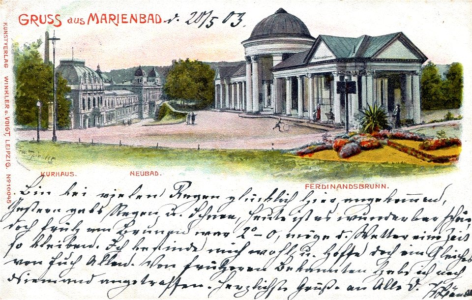 Erwin Spindler Ansichtskarte Marienbad-Kurhaus