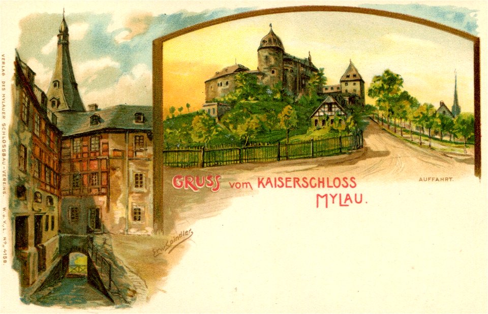 Erwin Spindler Ansichtskarte Mylau-Q2