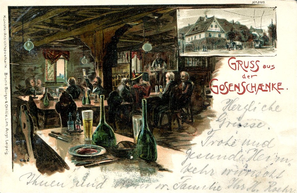 Erwin Spindler Ansichtskarte Leipzig-Gosenschänke