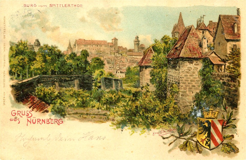 Erwin Spindler Ansichtskarte Nürnberg-Spittlerthor