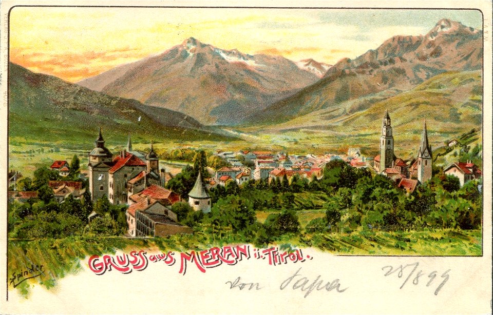 Erwin Spindler Ansichtskarte Meran