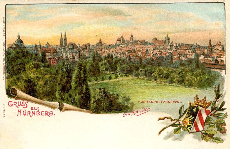 Erwin Spindler Ansichtskarte Nürnberg-Panorama