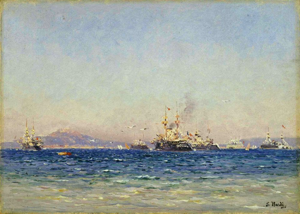 Escadre en rade de Toulon, effet de mistral Nardi