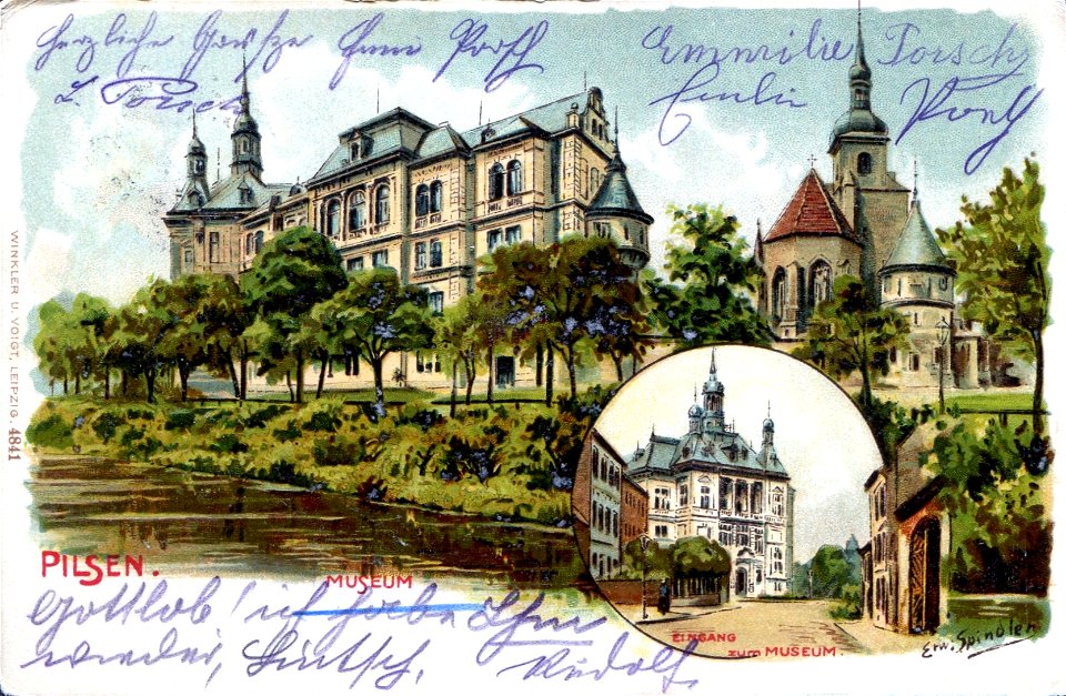 Erwin Spindler Ansichtskarte Pilsen-Museum