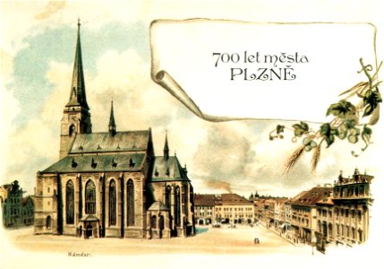 Erwin Spindler Ansichtskarte Pilsen-Stadtplatz-Nachdruck