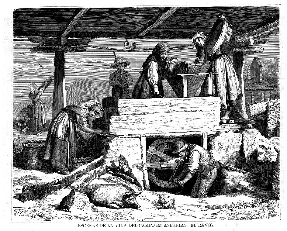 Escenas de la vida del campo en Asturias - El Ravil, en La Ilustración de Galicia y Asturias